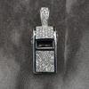 Whistle Necklaces With Crystals Rhinestones Glittering Metal Chain Loud Sound for Referee Teacher Jewelry Gifts