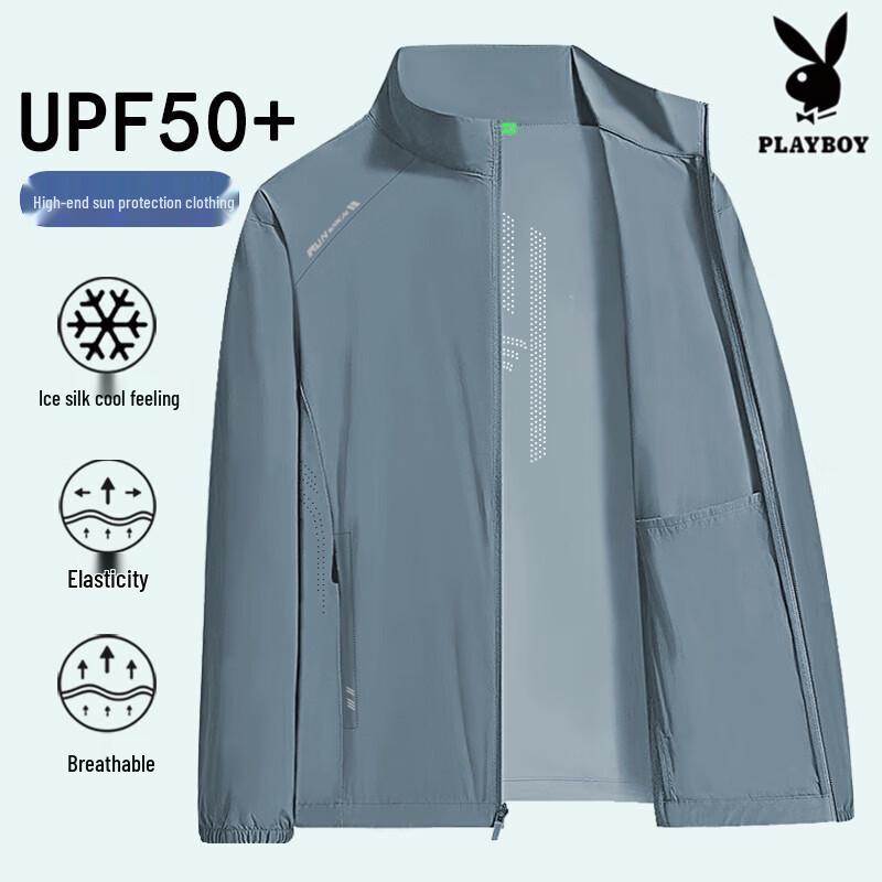 PLAYBOY Men s UPF50+ Ice Silk Sun Protection Shirt 5XL
