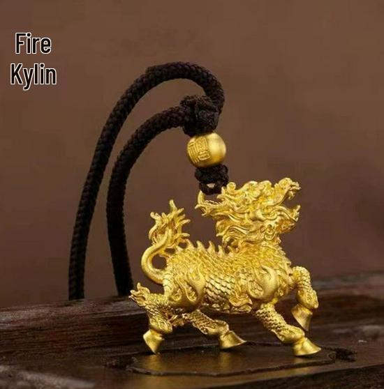 Vietnamese Sand Gold Eight Treasures Luopan Necklace with Fu Pendant, Gold Braided Rope, Unisex Ancient Craftsmanship Sweater Chain
