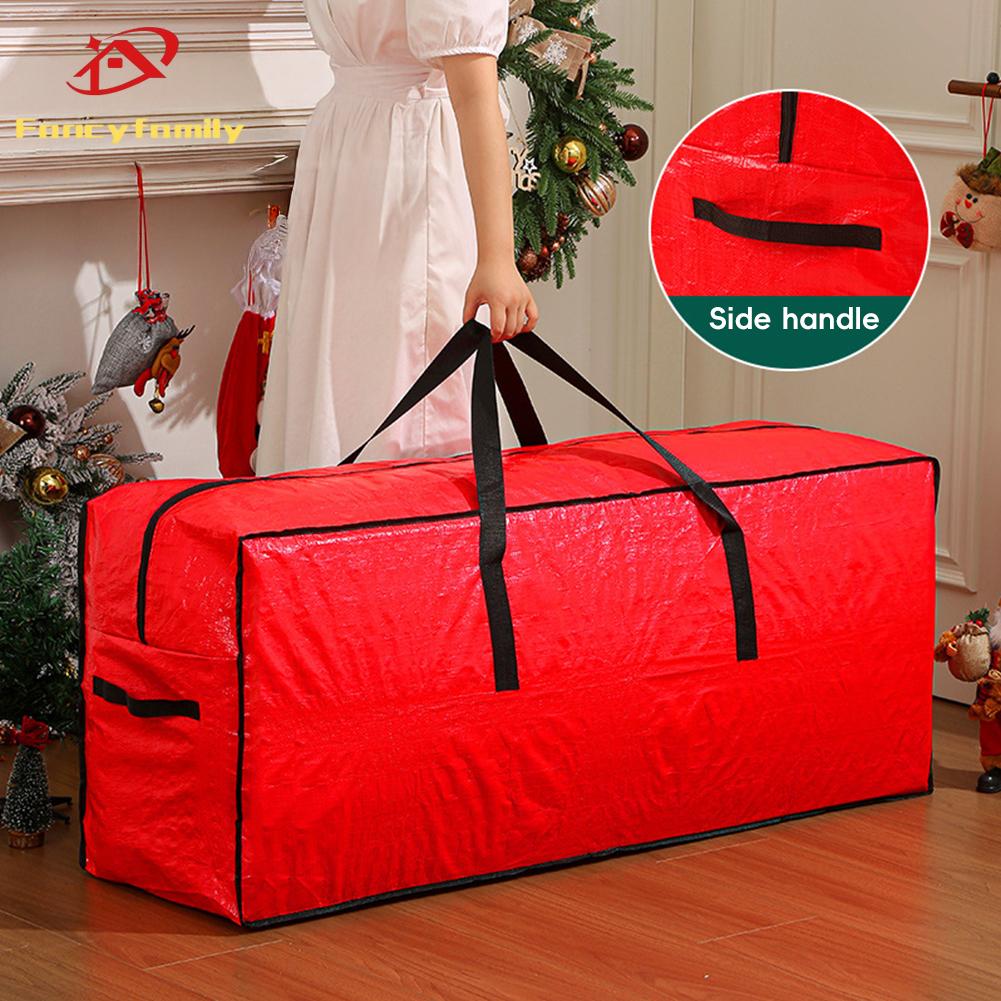Fancyfamily 1PC Large Capacity Christmas Tree Wreath Storage Bag Round Zipper Dust-Proof Water-Resistant Organizer