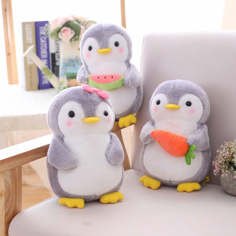 Juguetes de peluche creativos de pingüino de fruta para abrazar, lindos muñecos de peluche de pingüino de pareja, juguete para niños, decoración del hogar, juguetes para niños, cumpleaños