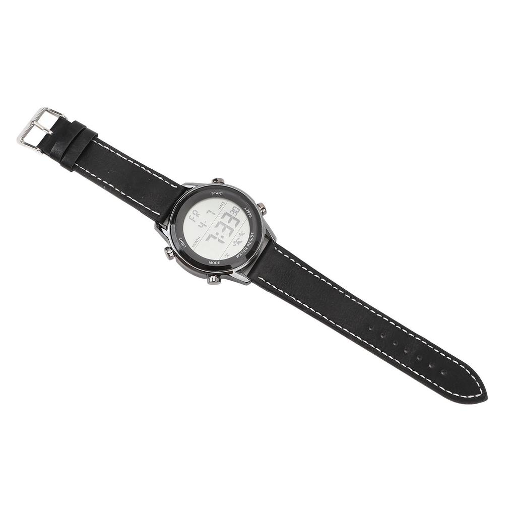 Herre Digital Klokke Dobbel Tid Stoppeklokke Kalender Vekkeklokke Vanntett Sportsklokke med EL Lys