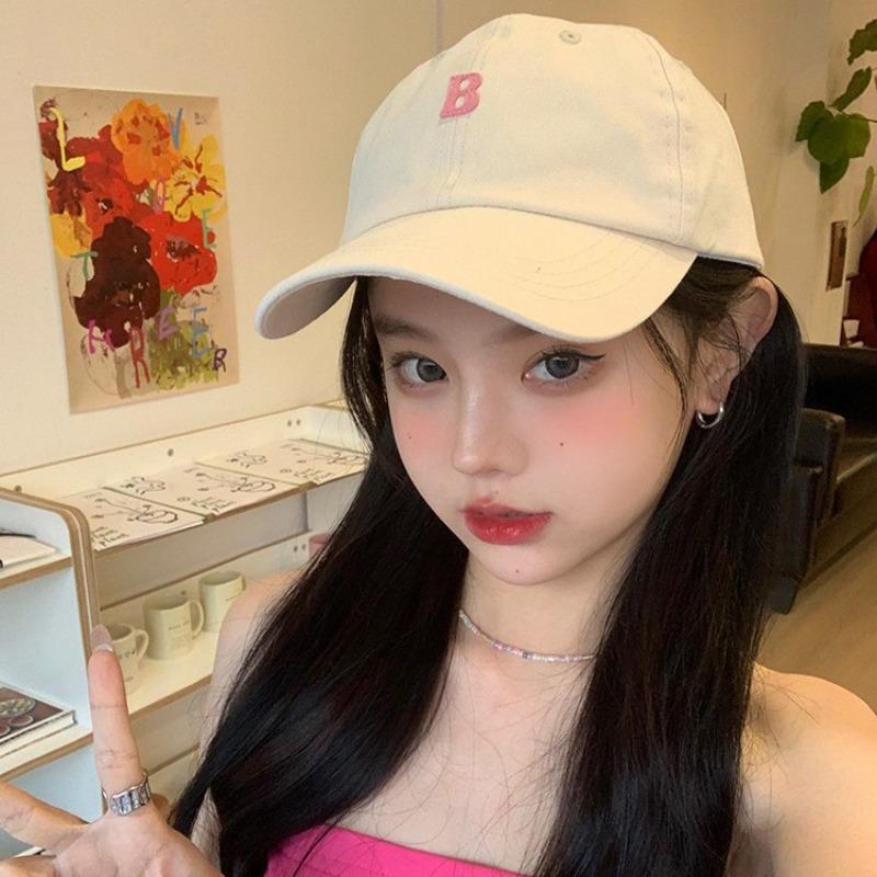 Hat Women's spring and summer tide baseball cap Small face adjustable solid color versatile sunshade cap