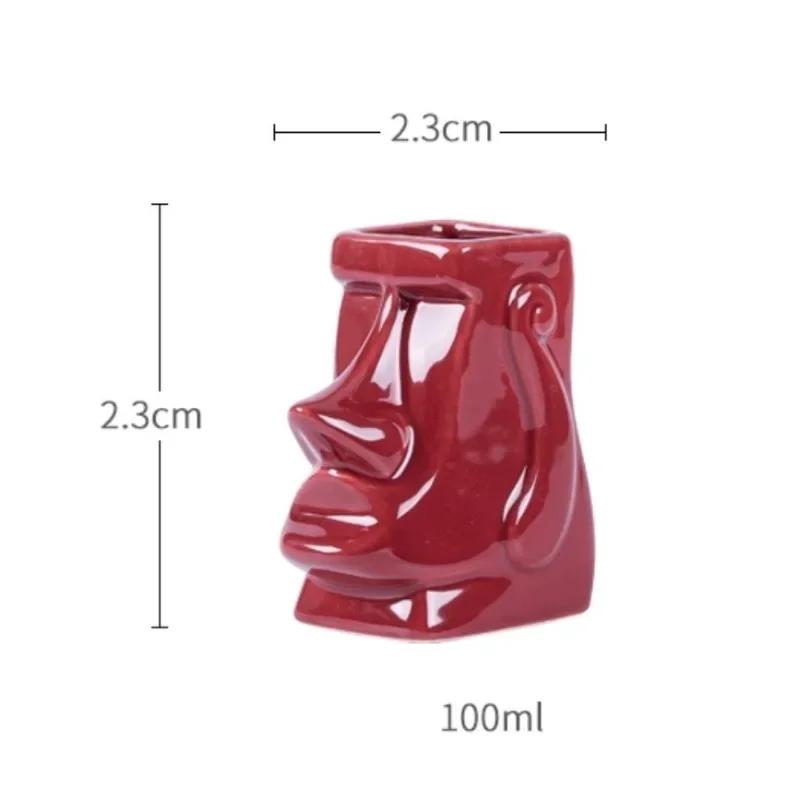 100ml Tiki Mug Ceramic Hawaii Style Cocktail Cup Creative Tiki Cups Home Decor Creative Funny Cup Beer Beverage Mug Luxury Gifts