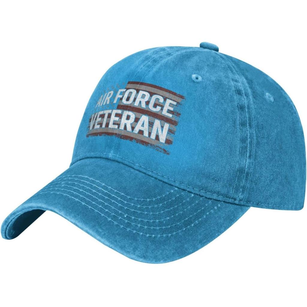Air Force Veteran USA Flag Washed Baseball Cap Vintage Adjustable Dad Hat for Unisex Women