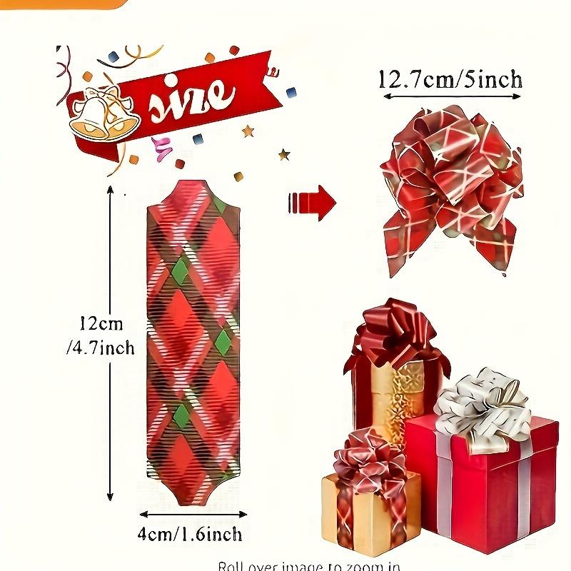 12/24PCS Christmas Pull String Bows Big 4.7 Inch Gift Bows Ribbon for Xmas Present Wrapping Florist Flower Basket DIY Decoration