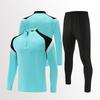 Mens Womens Soccer Training Kit Set Long Sleeve Half-Zip Hoodie Sports Jersey Uniform Breathable Quick-Dry