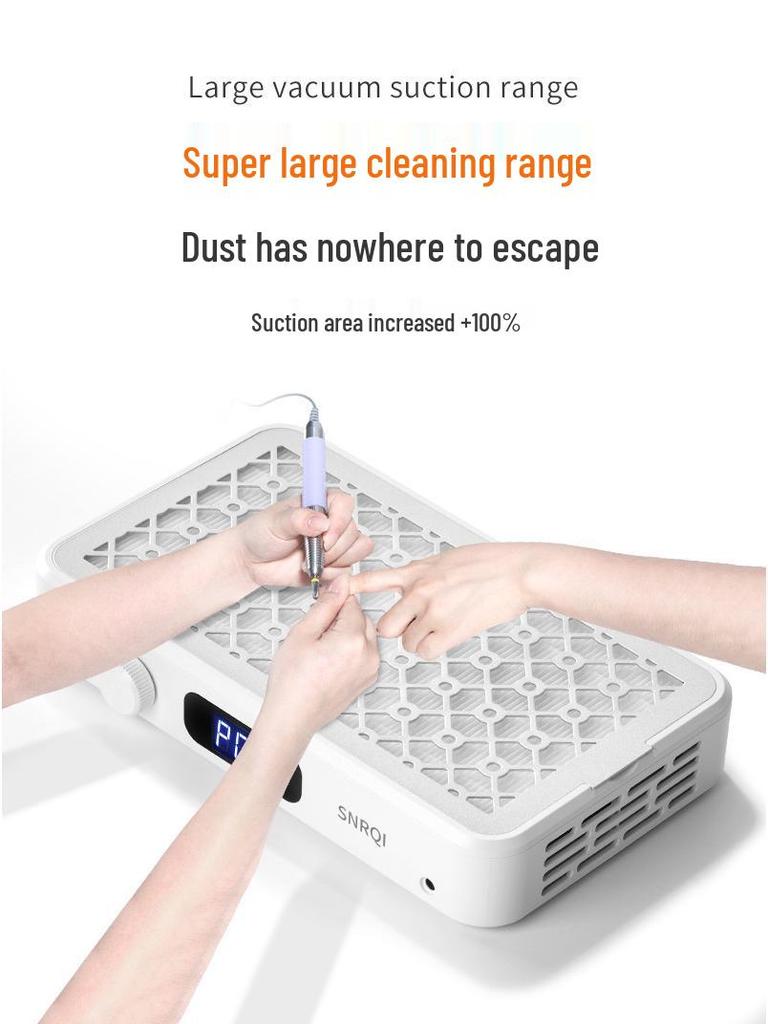 SNRQI Dual-Turbo Brushless Nail Dust Collector with High Suction and Large Area Coverage