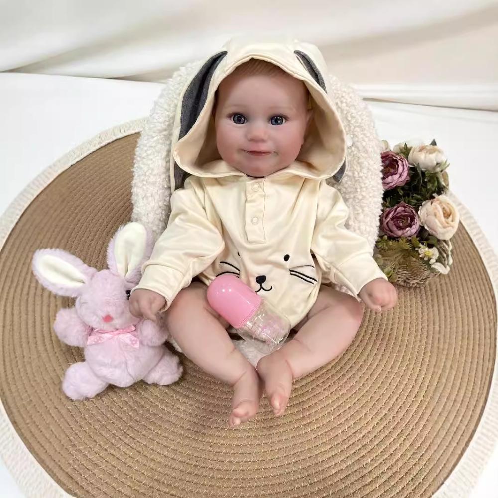 Wahrheit Wie 50 cm Stoffkörper Reborn Babypuppen Maddie Weiche Haptik Realistische Babypuppen mit 3D Hochfarbig Bemalter Haut Lebensechte Neugeborenenpuppen für Kinder
