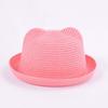 Fashion Solid Color Baby Hat Summer Travel Beach Elastic Rope Panama Sunshade Straw Cap Boys Girls Toddler Kids Outdoor Hat