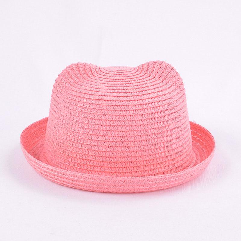 Fashion Solid Color Baby Hat Summer Travel Beach Elastic Rope Panama Sunshade Straw Cap Boys Girls Toddler Kids Outdoor Hat
