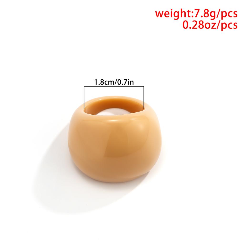Ingemark 6 Colors Trendy Simple Irregular Acrylic Rings Women Vintage Colorful Resin Knuckle Rings New Year Aesthetics Jewelry