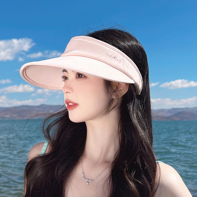 

Feminine Ice Silk Sun Hat With Breathable Material And Sun Shield For Outdoor Activities Pink