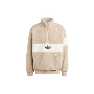 Giacca in Pile Invernale Originals Color Block Logo Collo Alto Maniche Lunghe Giacca Uomo Beige HZ0719