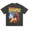 Back To The Future Printed Shortsleeved Tshirt Thick And Loose Cotton Material With Round Neck And Small Collar Opening