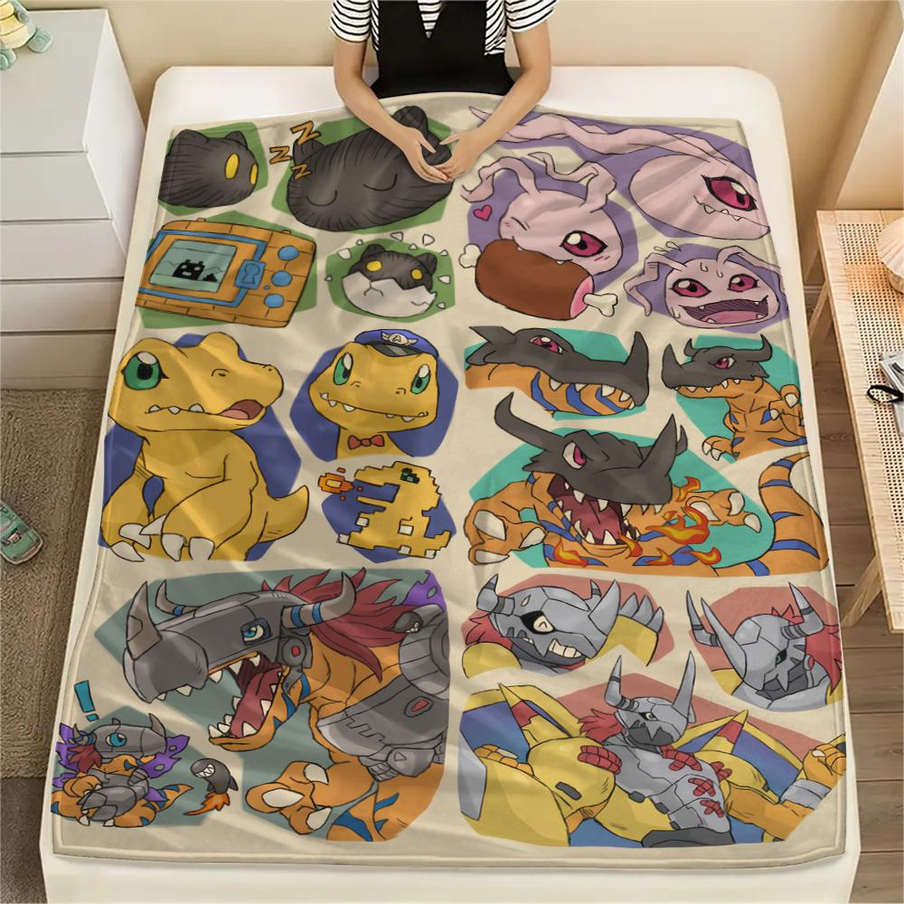 Digimon Retro Style Blanket, Digimon Fan Cozy Throw, Perfect Gift 75x90cm