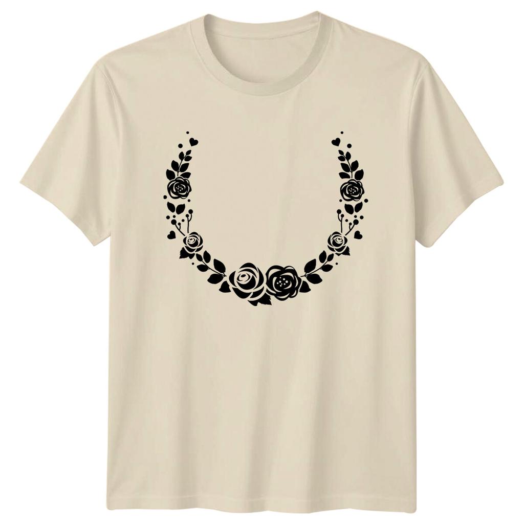 Floral Wreath TShirt Rose Bouquet Tee Minimalist Nature Gift