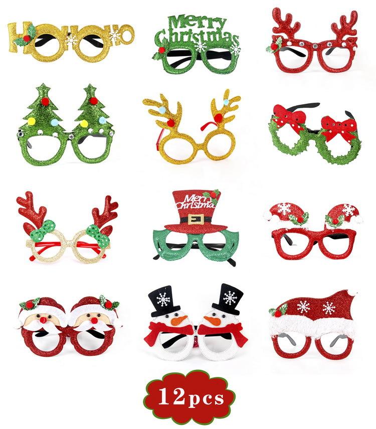 Festive Adult Children Christmas Gift Hat Headband Clap Circle Bracelet Glasses Decorations
