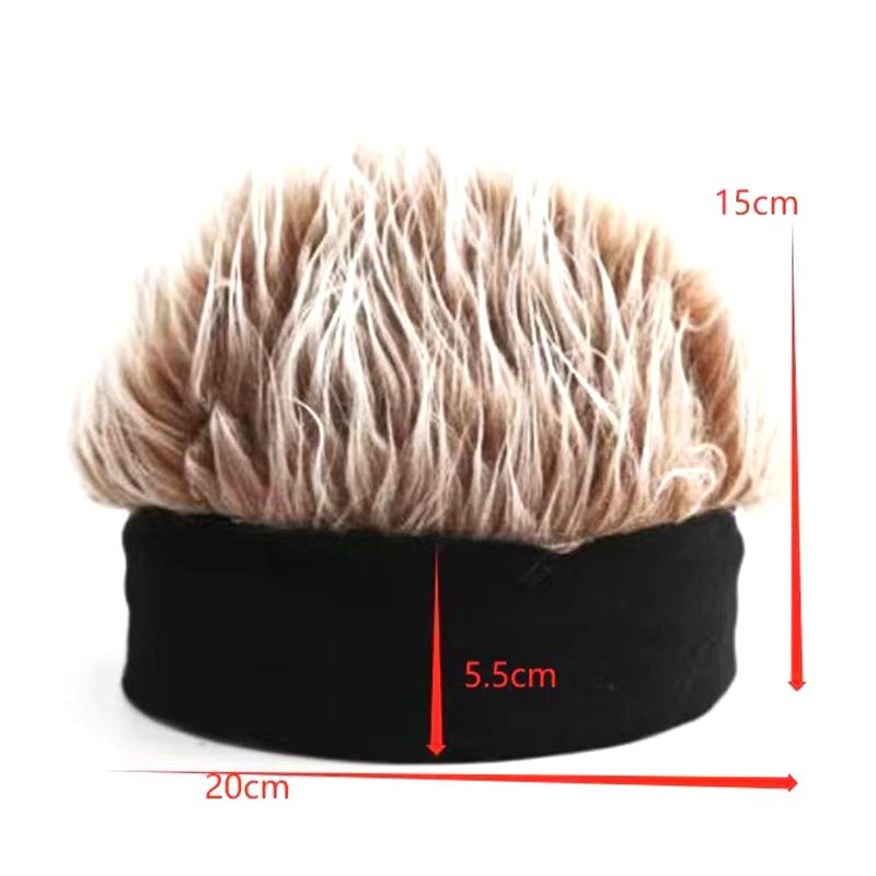 Creative Wig Hat Funny Short Hair Caps For Women Men Novelty Street Hip Hop Beanie Hat Spiked Fake Hair Funny Retro Caps