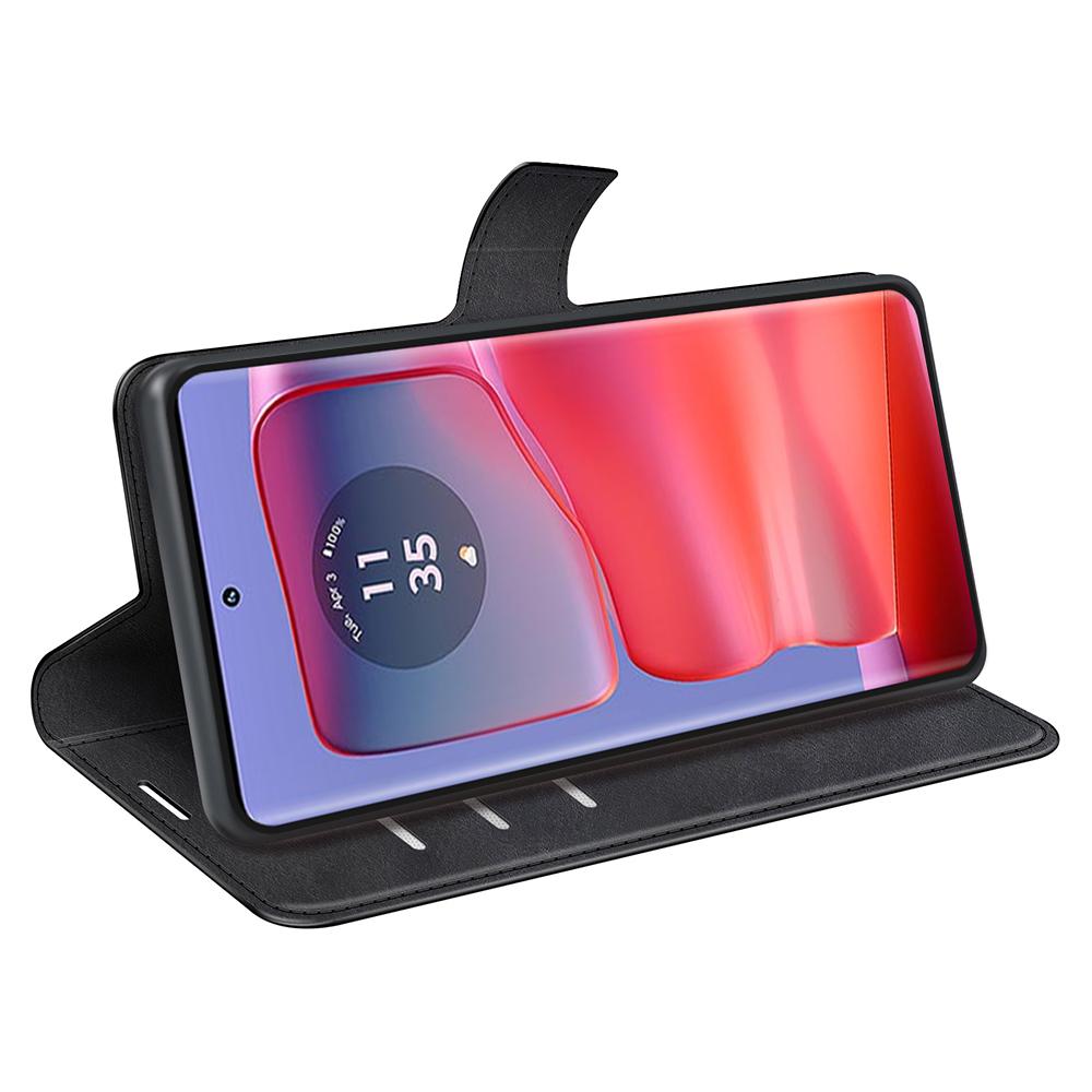 Für Motorola Edge 50 Pro 5G Hülle Klassische Kalbslederstruktur Horizontal aufklappbare Handyhülle