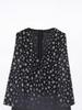 2025 Autumn/Winter European Women's Waist-Cinching Printed Long-Sleeve Dress