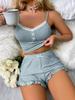Women's Lace Trim Camisole Pajama Set with Shorts