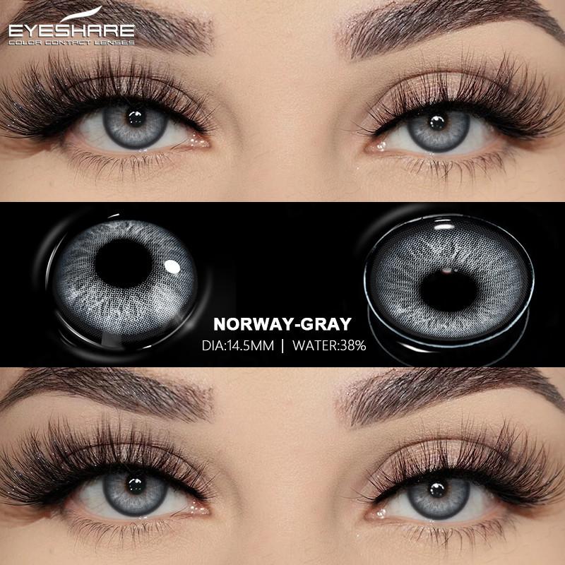 Eyeshare 1 пара натуральных сине-коричневых линз для глаз с серыми зрачками, косметические годовые зеленые контактные линзы