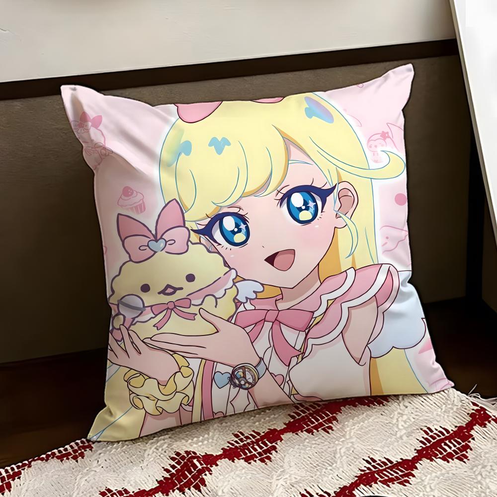 Cute Anime HHimitsu no AiPri Cushion Cover Reversible Soft Durable Pillow Cover Home  Car MultiScene Use for Daily Comfort