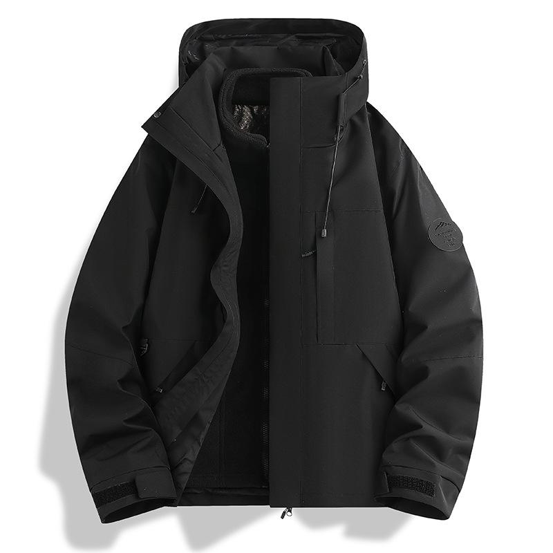 Black Gold Graphene Three-in-one Jacket Outdoor Velvet Warm Liner Windproof and Waterproof Men's and Women's Coats of the Same Style