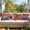 4Pcs 4Th Of July Retro Floral Heart Star Print Single-Sided Cushion Cover For Living Room Bedroom Car Home Decor