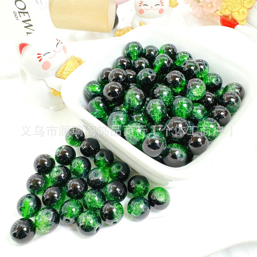 10mm Crackle Glass Round Beads, Loose Spacer Beads DIY Accessories for Bracelet Making 50pcs