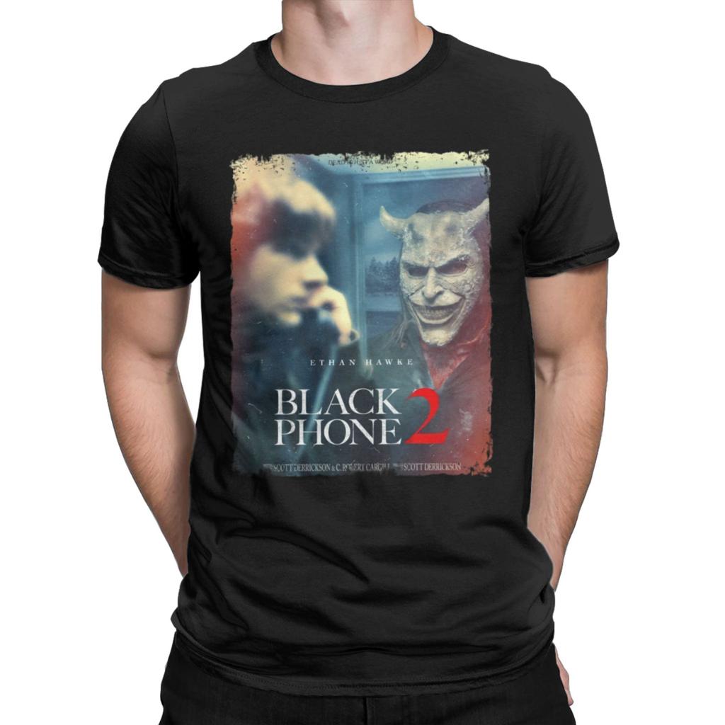 2025 Black Phone 2 Movies Poster T-Shirt  Leisure T-Shirts Short-Sleeve Tops Summer 100 Cotton Comfortable 5XL 6XL Clothing
