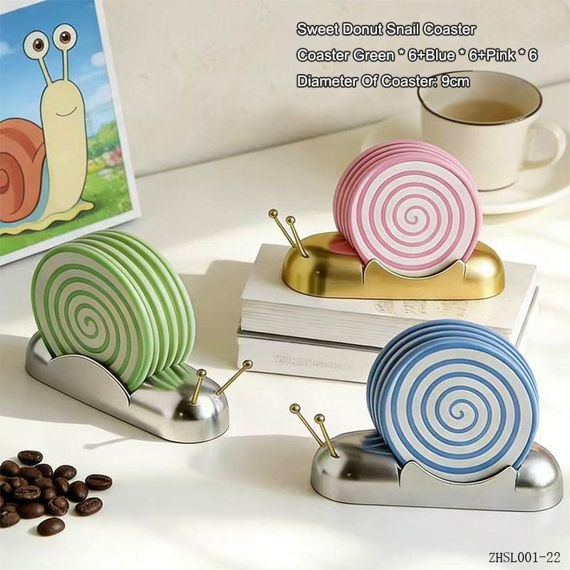 Süßer Donut-Schnecken-Untersetzerständer Schmuckstück Haus Wohnzimmer Teetisch Esszimmer Schreibtisch Isoliermatte Dekoration Geschenk für Freunde