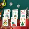 6Pcs Christmas Greeting Card Merry Christmas Handwritten Cards For Family Friends Best Wishes Cards Postcards Envelopes Sticker