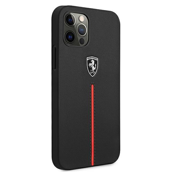 Ferrari Feomshcp12Lbk Iphone 12 Pro Maxczarny/Black Hardcase Off Track Leather Nylon Stripe