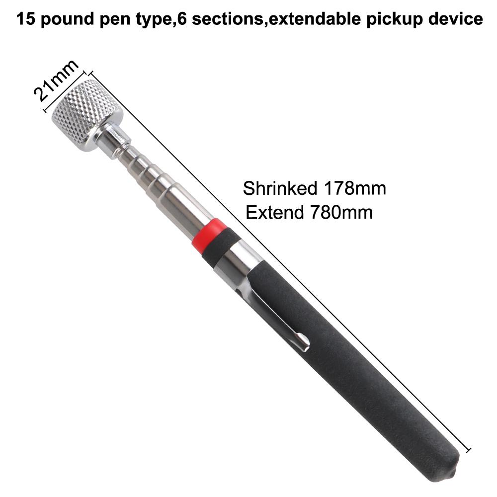 Automobile Telescopic Detection Lens With Lamp Folding Mirror Adjustable Angle Observation Magnetic Retractable Pickup Device