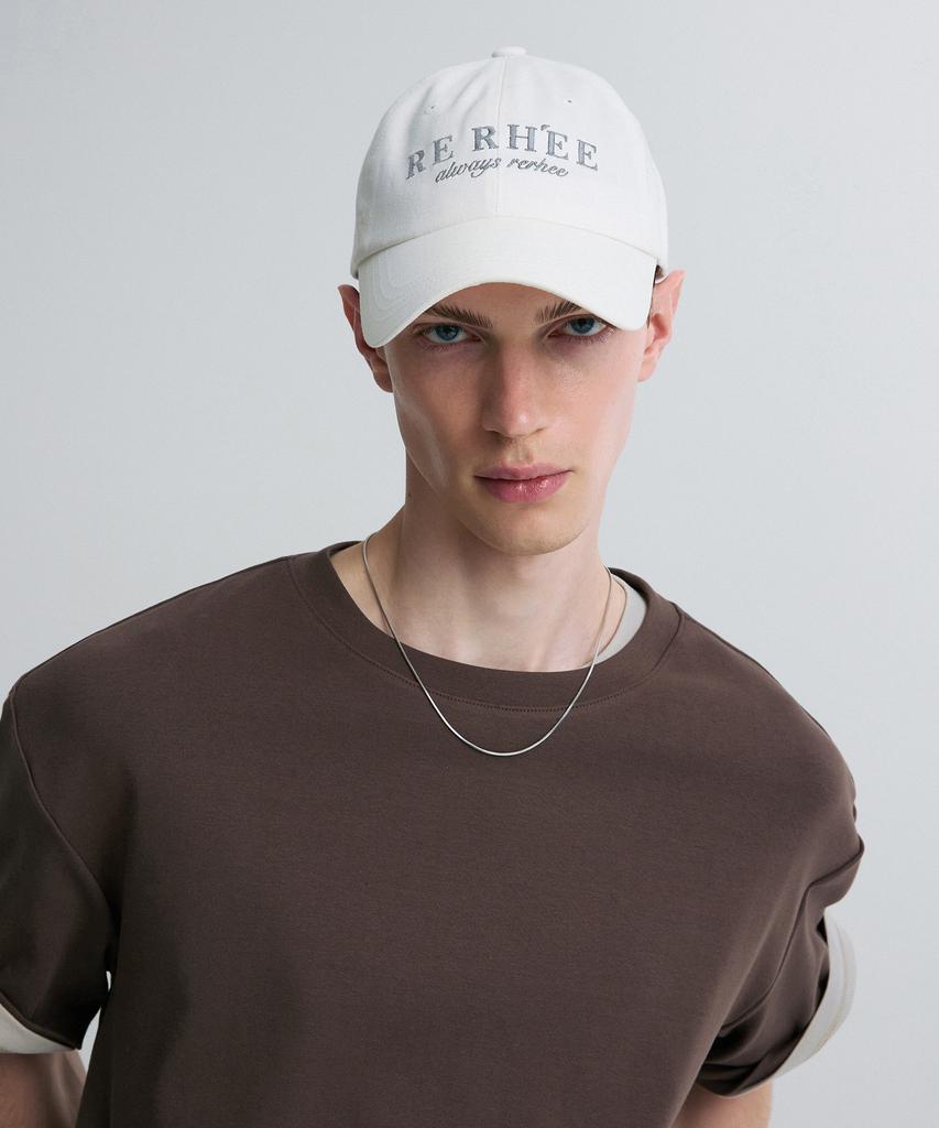RE RHEE Embroidered Logo Cap White