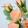 7-Head Snowflake Rose Silk Stem - Soft Decor for Hotel Lobby or Shopping Mall Festive Atmosphere