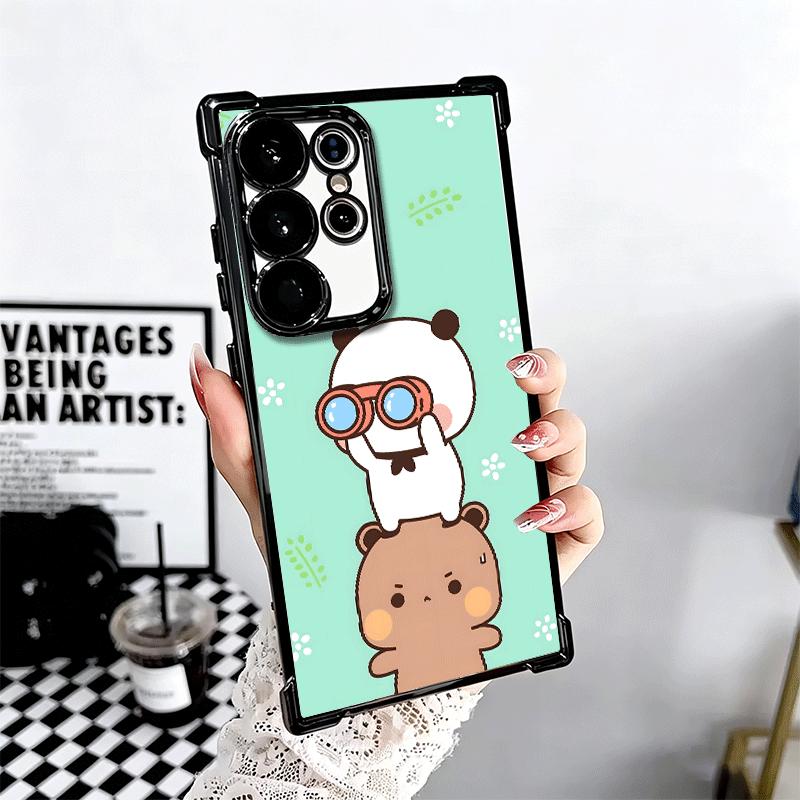 Bubu Dudu Cartoon Cute Plating Phone Case For Samsung Galaxy S24 S25 FE S26 Edge S23 Ultra S22 S21 Plus S20 Anti-Fall Airabag Co