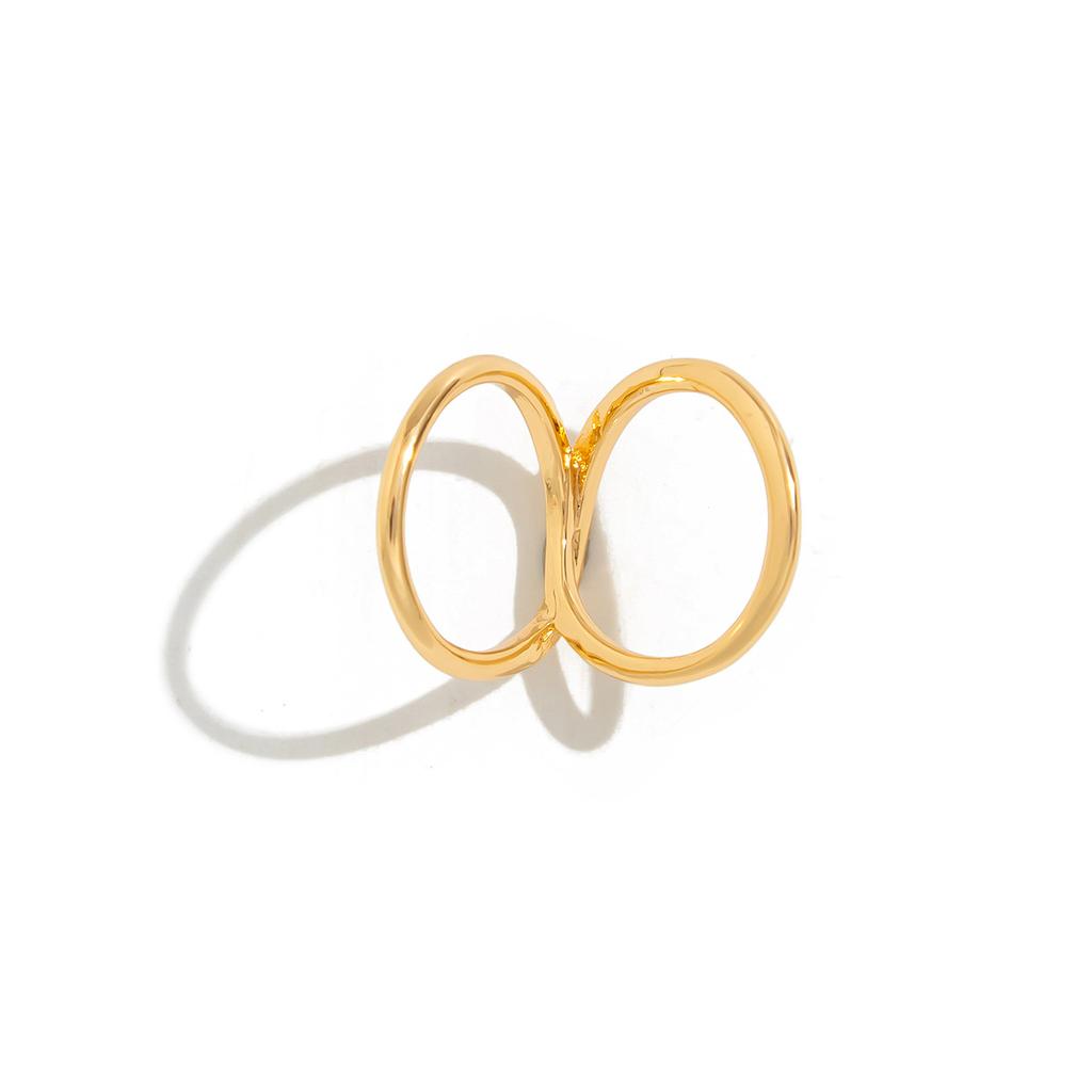 Metal Line Hollow Joint Ring, Design Sense Geometric Irregular Ring Ring Ring Ring