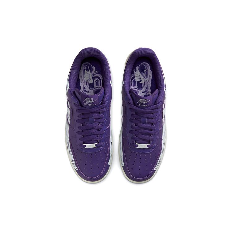 New Nike Air Force 1 Low '07 Qs Purple Skeleton Halloween 2021 CU8067-500