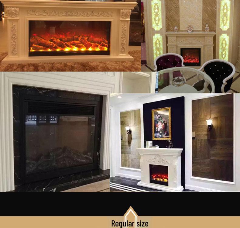 Decorative Flame Electric Fireplace Heater: Built-In Home Simulation