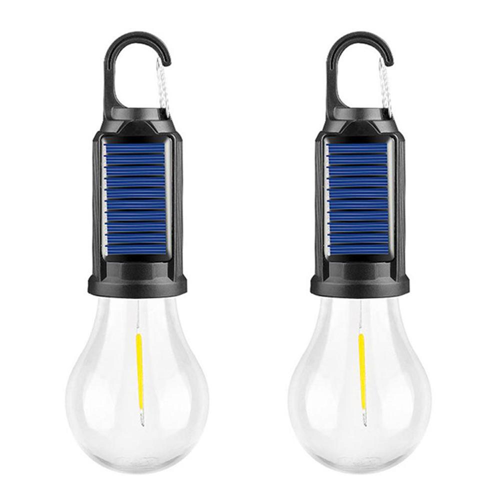 2Pcs Rechargeable Camping Light Bulbs Portable LED Camping Lanterns Hanging Tent Lamp With Hook For Hiking Fishing Backpacking
