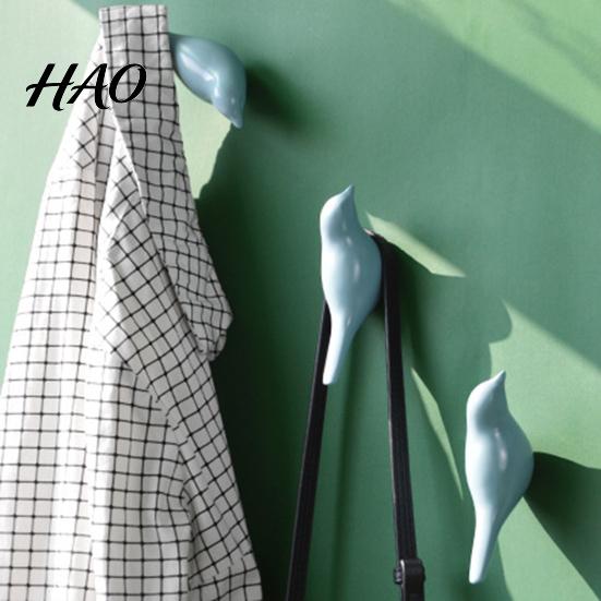 Heavy Duty Resin Hooks Bird Wall Hook, Mounted Space Saving Shape Organizer Unique Design Decorative Hanger for Coats Hats And Towels Rustic Home