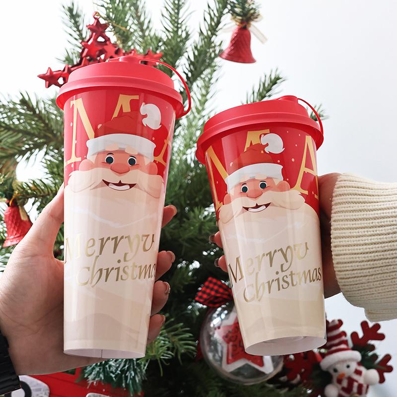 Cute Cartoon Christmas Gift Pp Plastic Mug Household Water Cup Office Cup Companion Gift Coffee Cup Birthday New Year Gift