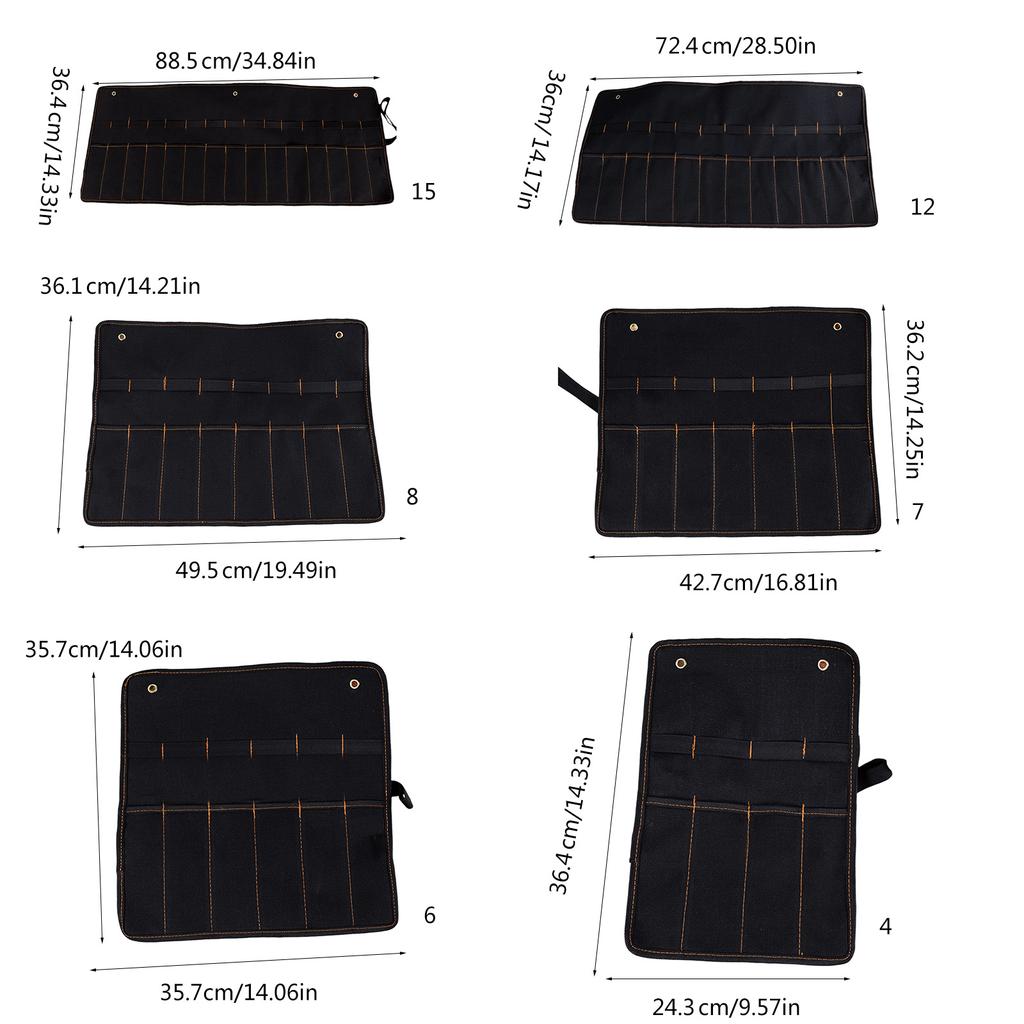 Canvas Roll Holder Tool Bag Carrying Case Pouch Pockets Organizer For Carpenter Cutter Hammer Chisel Wrenches Gouges