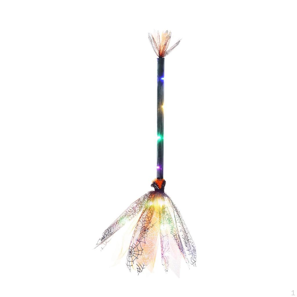 Escoba LED de Halloween, Adorno de Escoba, Accesorio Decorativo para Disfraz, Atrezzo de Cosplay para