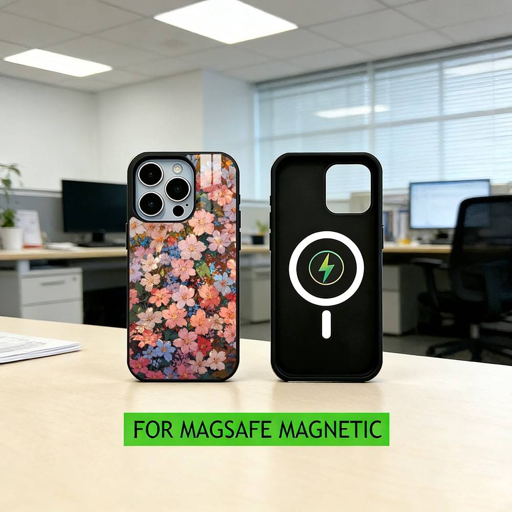 F-flowers Phone Case For iPhone17,16,15,14,13,12,11 Plus,Pro Magnetic with Magsafe Wireless Charging
