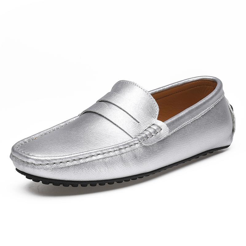 Spring Summer Loafers Soft Genuine Leather Men's Driving Flats New Fashion Slip On Shoes Ultra-light Male Business Dress Shoes