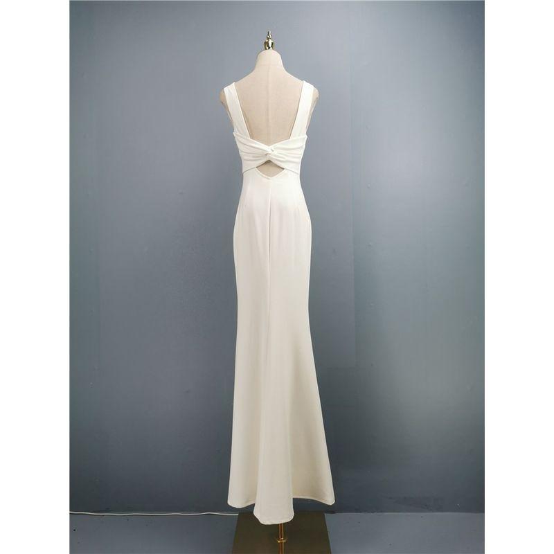 Elegant Banquet Fashion Kinked Backless Dress Fishtail